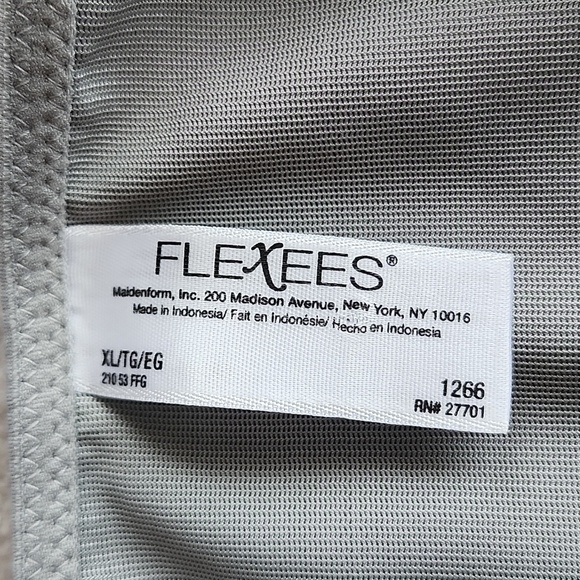 Flexees Grey 3/4 Sleeve Back Smoothing Shapewear Top XL - Picture 5 of 6
